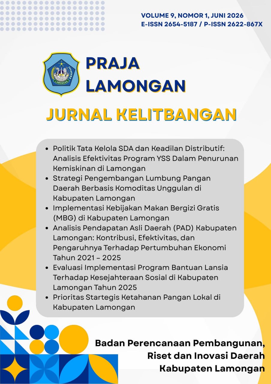 					Lihat Vol 9 No 1 (2026): PRAJA LAMONGAN - JURNAL KELITBANGAN
				